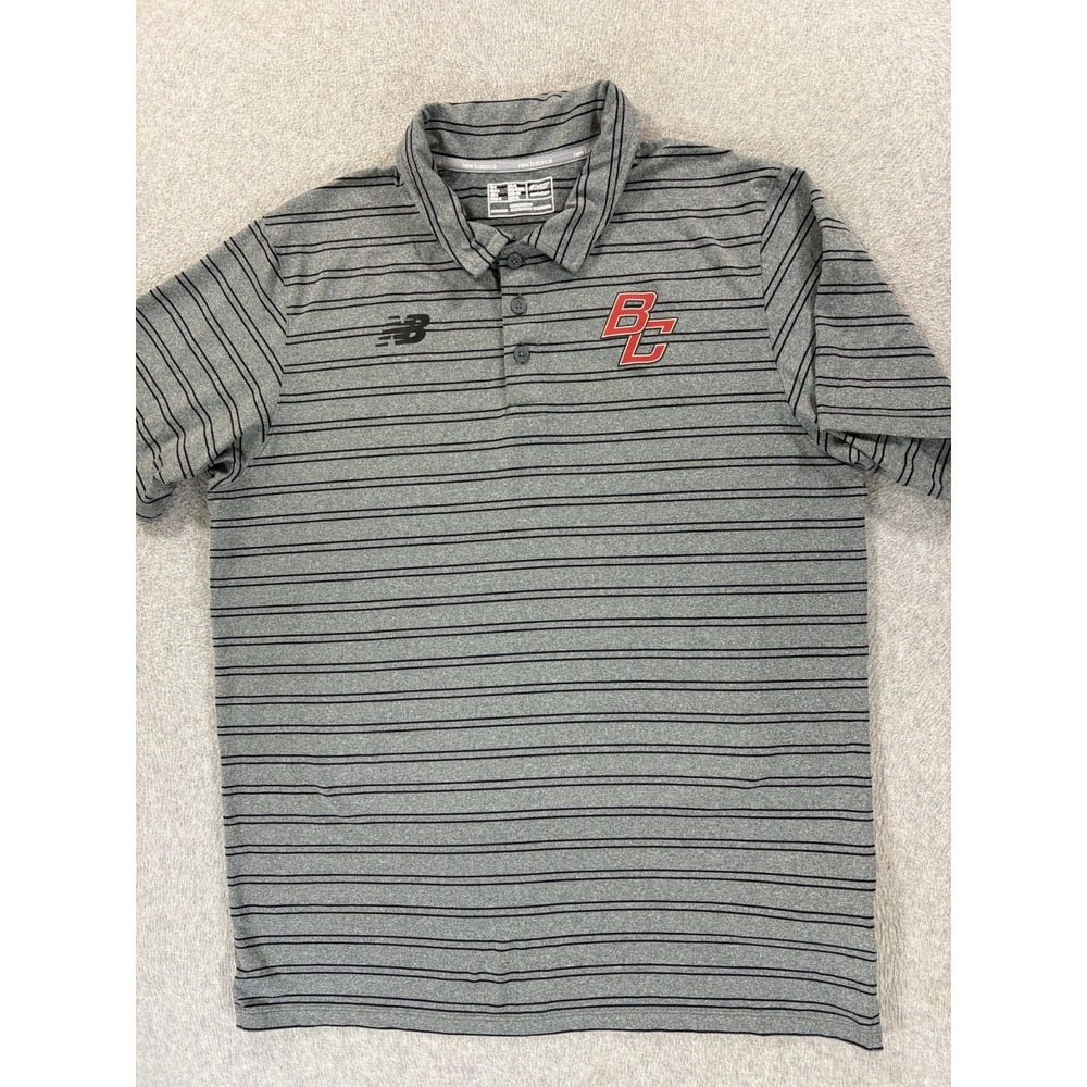 Boston College Eagles Screened Logo S/S Campus Polo Shirt (Men's Large) Gray